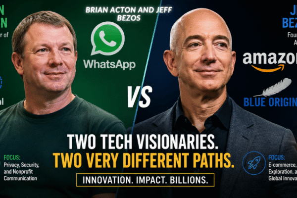 Brian Acton and Jeff Bezos: A Complete Comparison of Wealth, Business Strategies, and Success 
